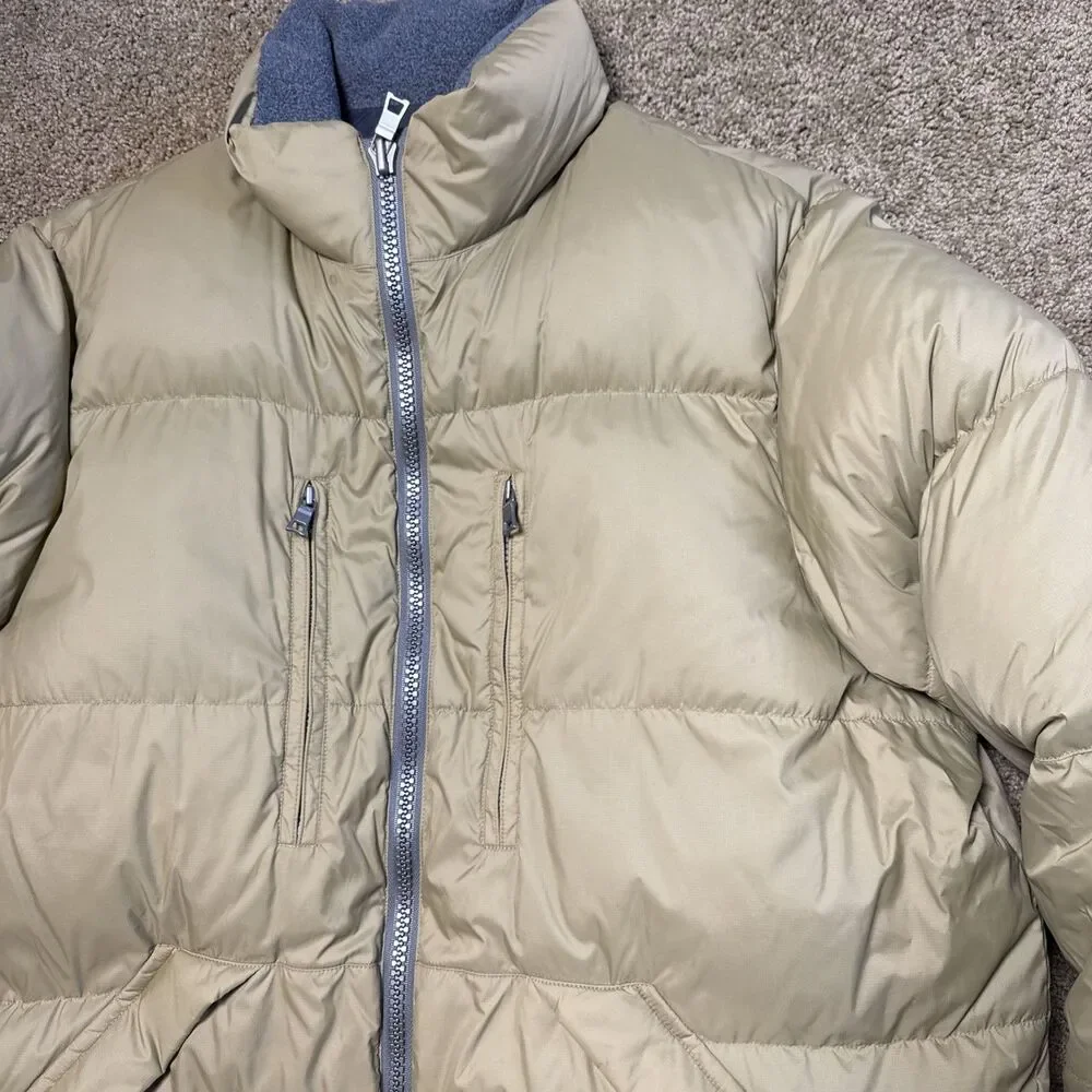 Nautica Men’s Puffer Coat 80% Down‎ 20% Waterfowl Feather Beige Sz L EUC Winter